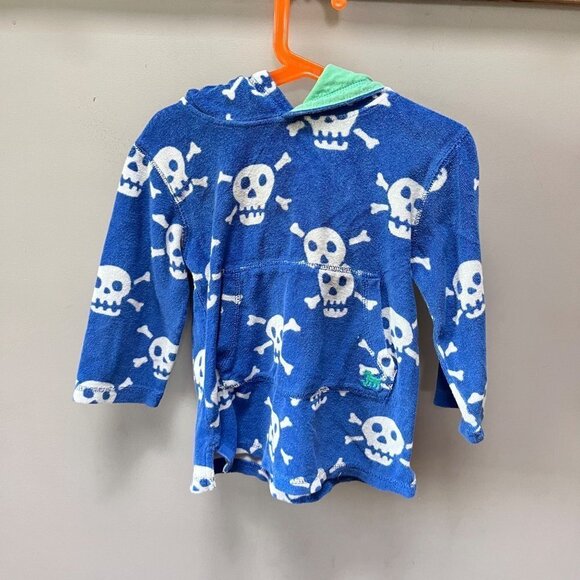 Mini Boden Skull and Cross bone Terry Swim Toweling Coverup- Size 2-3Y‎